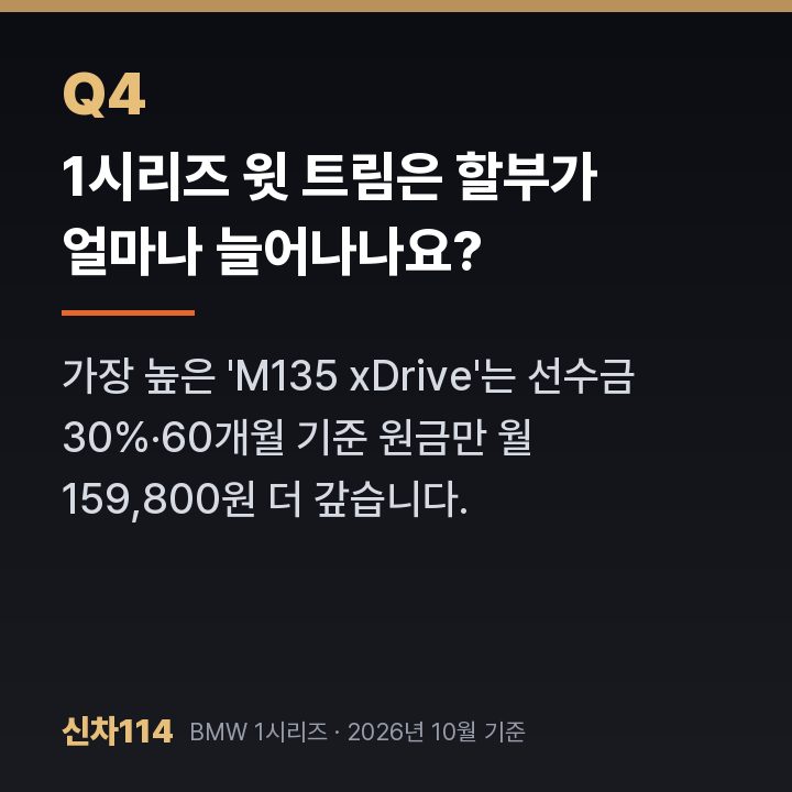 1시리즈 윗 트림은 할부가 얼마나 늘어나나요?