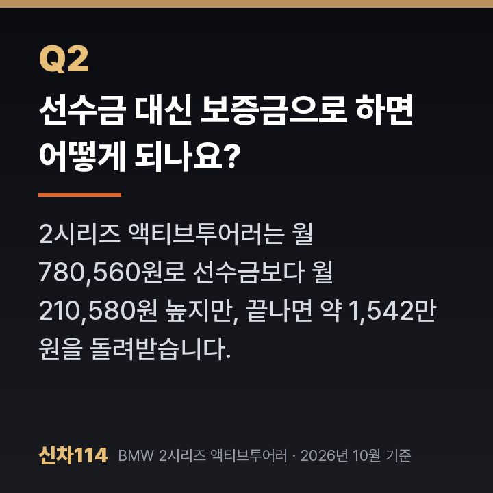 선수금 대신 보증금으로 하면 어떻게 되나요?