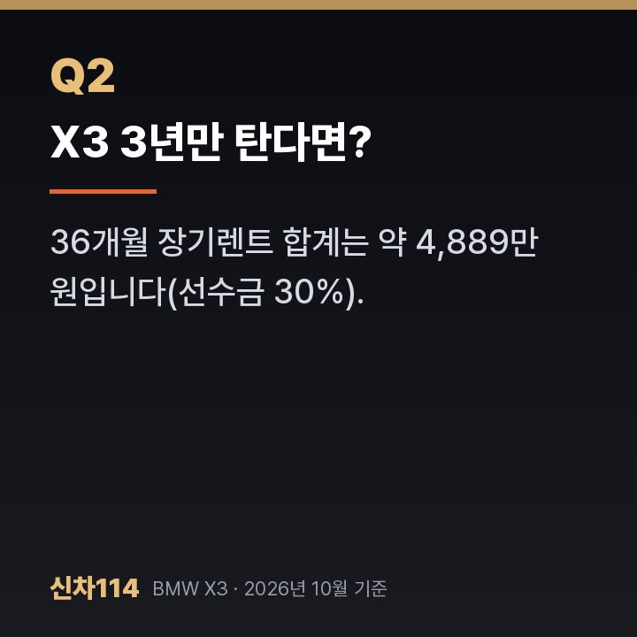X3 3년만 탄다면?