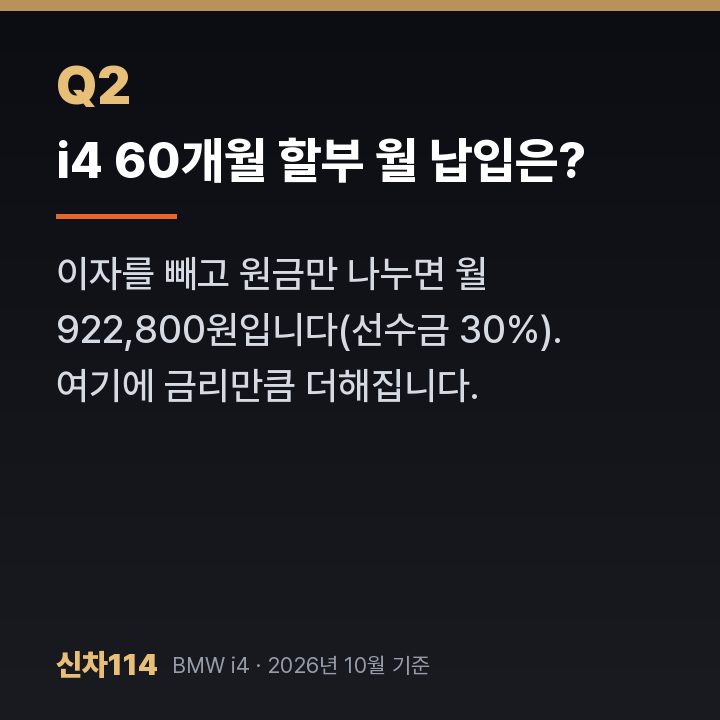 i4 60개월 할부 월 납입은?
