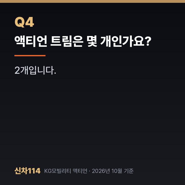 액티언 트림은 몇 개인가요?