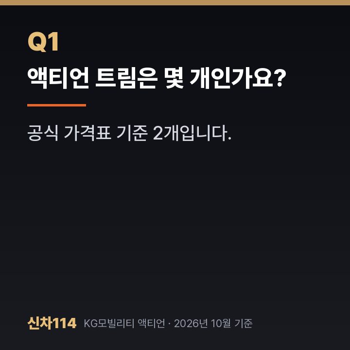 액티언 트림은 몇 개인가요?