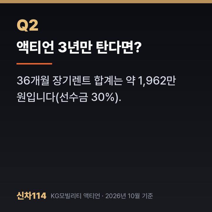 액티언 3년만 탄다면?