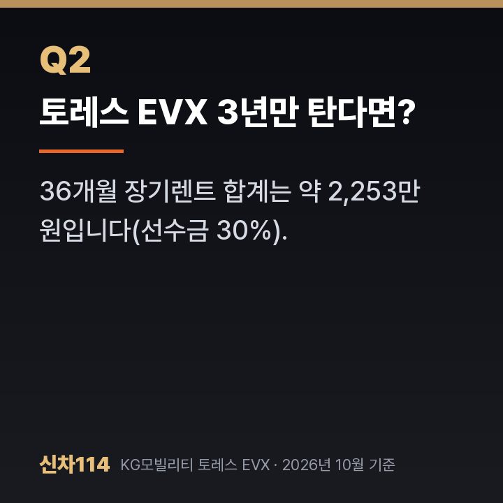 토레스 EVX 3년만 탄다면?
