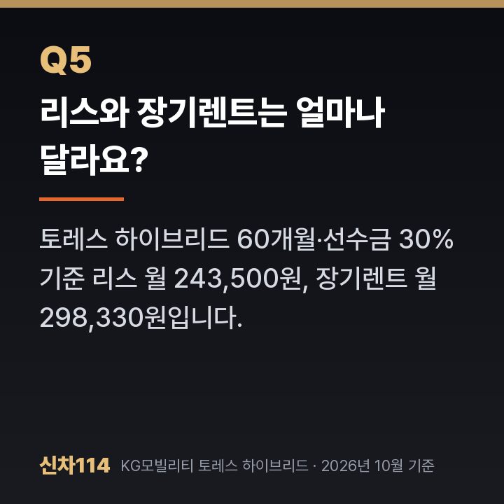 리스와 장기렌트는 얼마나 달라요?