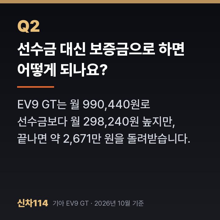 선수금 대신 보증금으로 하면 어떻게 되나요?