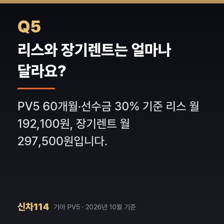 리스와 장기렌트는 얼마나 달라요?