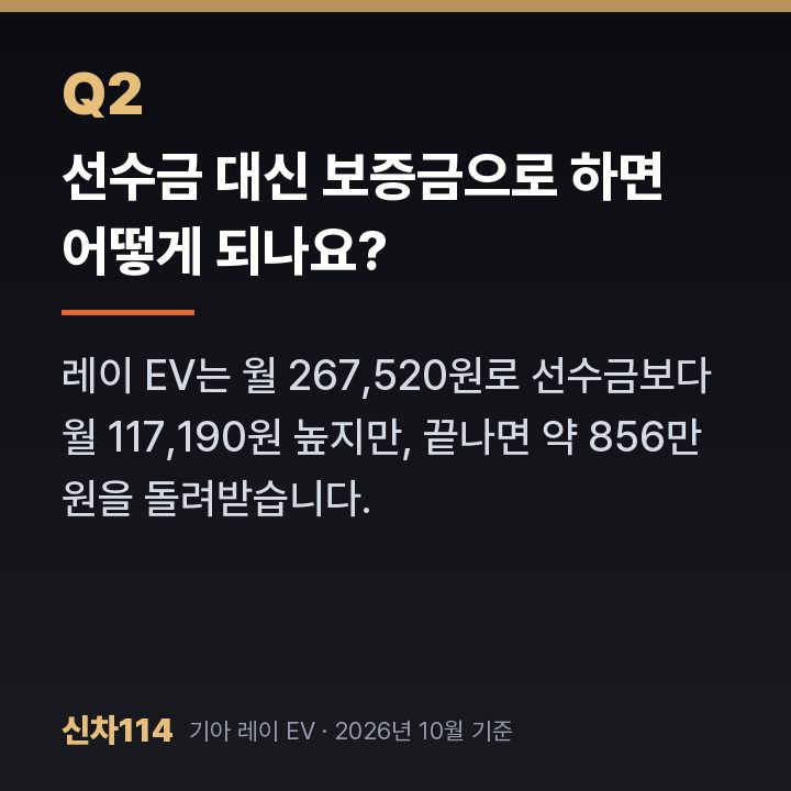 선수금 대신 보증금으로 하면 어떻게 되나요?