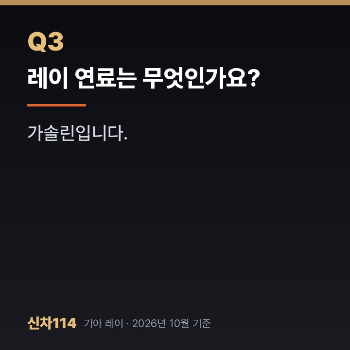 레이 연료는 무엇인가요?