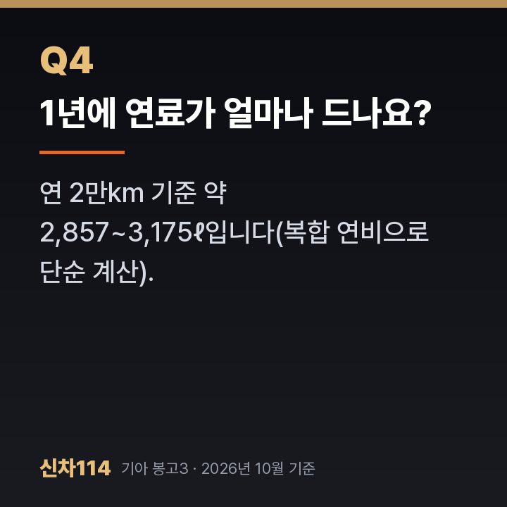 1년에 연료가 얼마나 드나요?