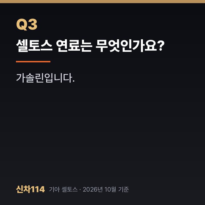 셀토스 연료는 무엇인가요?