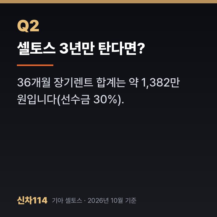 셀토스 3년만 탄다면?