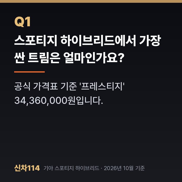 스포티지 하이브리드에서 가장 싼 트림은 얼마인가요?