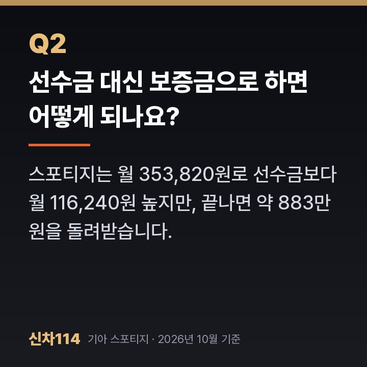선수금 대신 보증금으로 하면 어떻게 되나요?