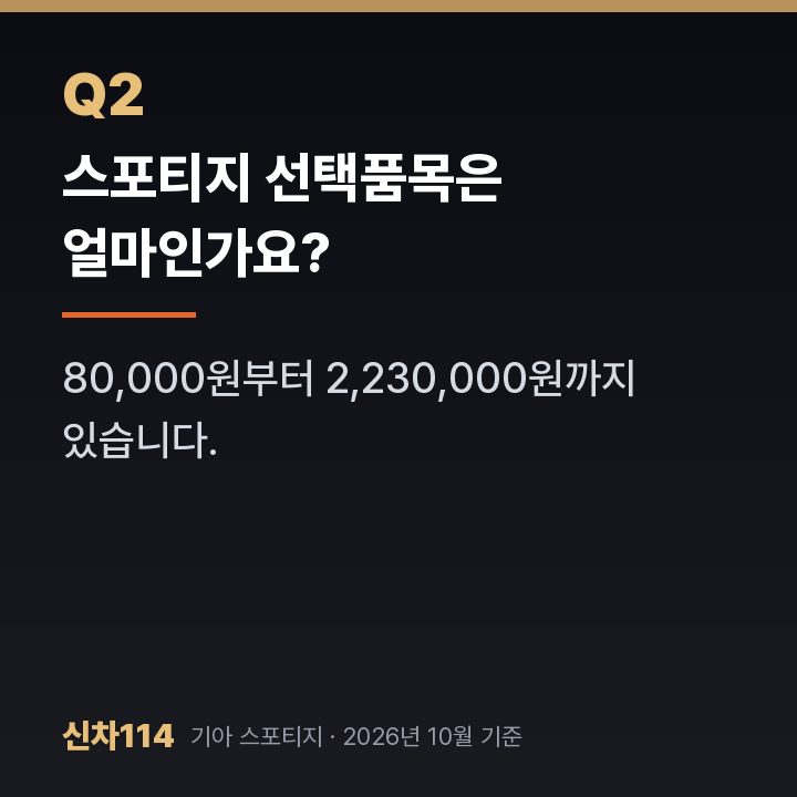 스포티지 선택품목은 얼마인가요?