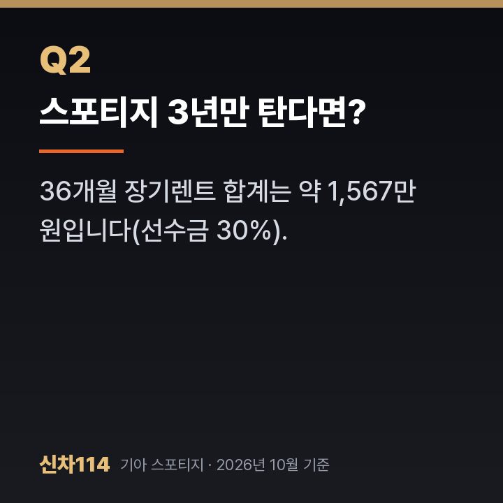 스포티지 3년만 탄다면?
