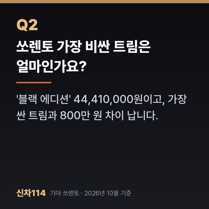 쏘렌토 가장 비싼 트림은 얼마인가요?