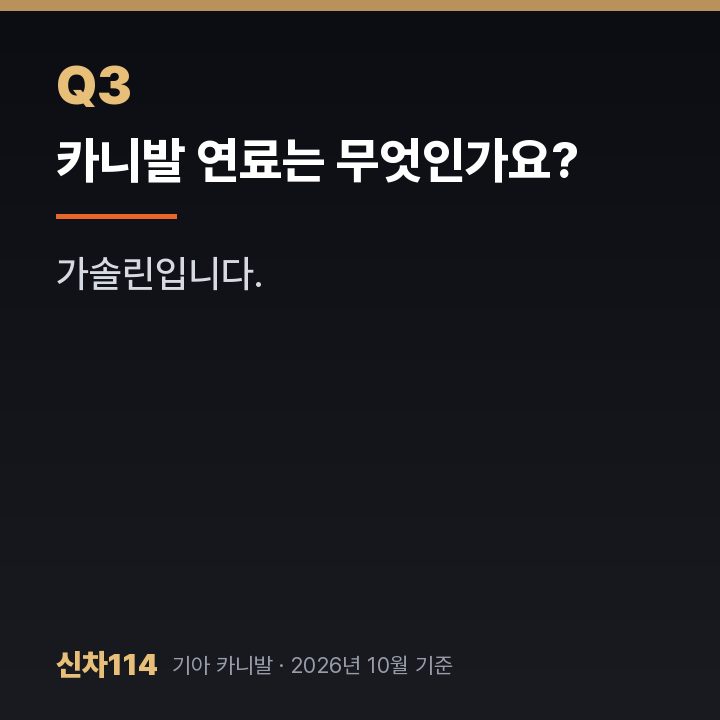 카니발 연료는 무엇인가요?