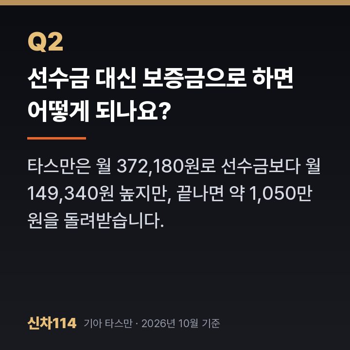선수금 대신 보증금으로 하면 어떻게 되나요?
