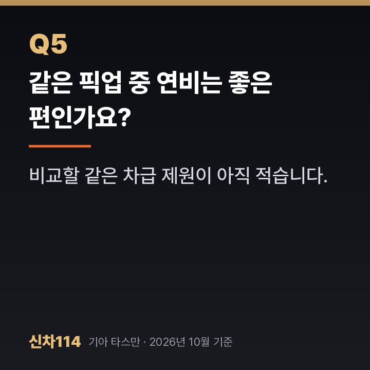 같은 픽업 중 연비는 좋은 편인가요?