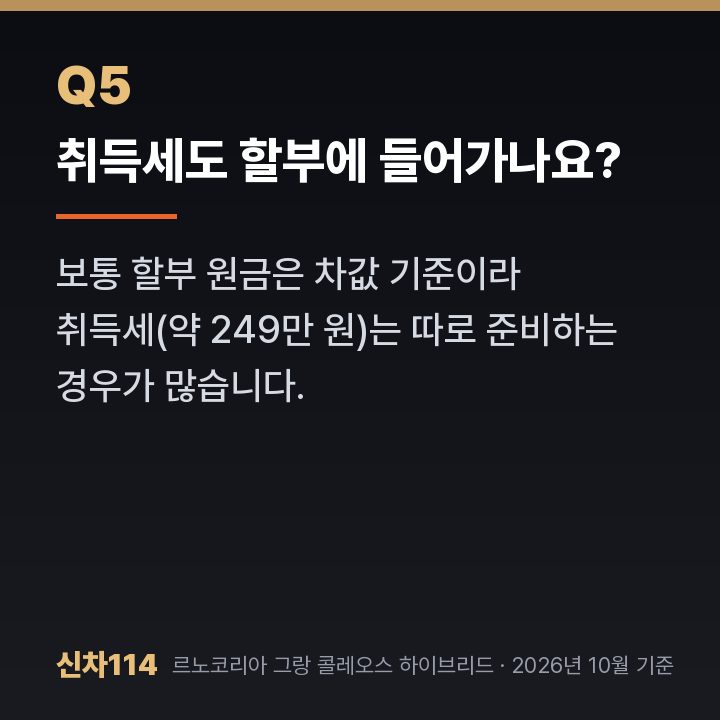 취득세도 할부에 들어가나요?