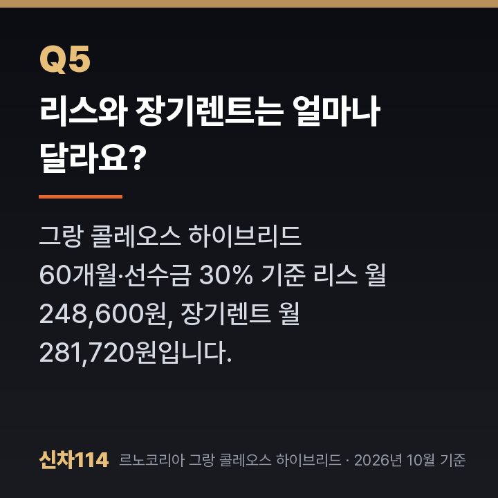 리스와 장기렌트는 얼마나 달라요?
