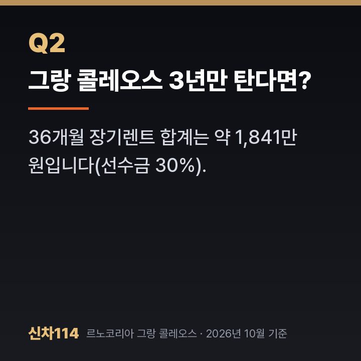 그랑 콜레오스 3년만 탄다면?