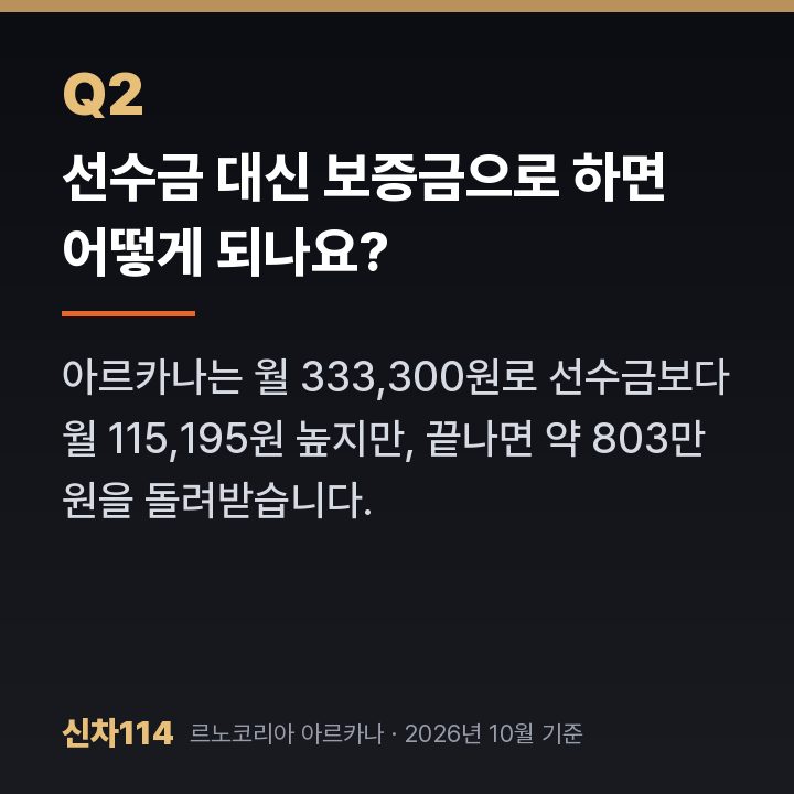 선수금 대신 보증금으로 하면 어떻게 되나요?