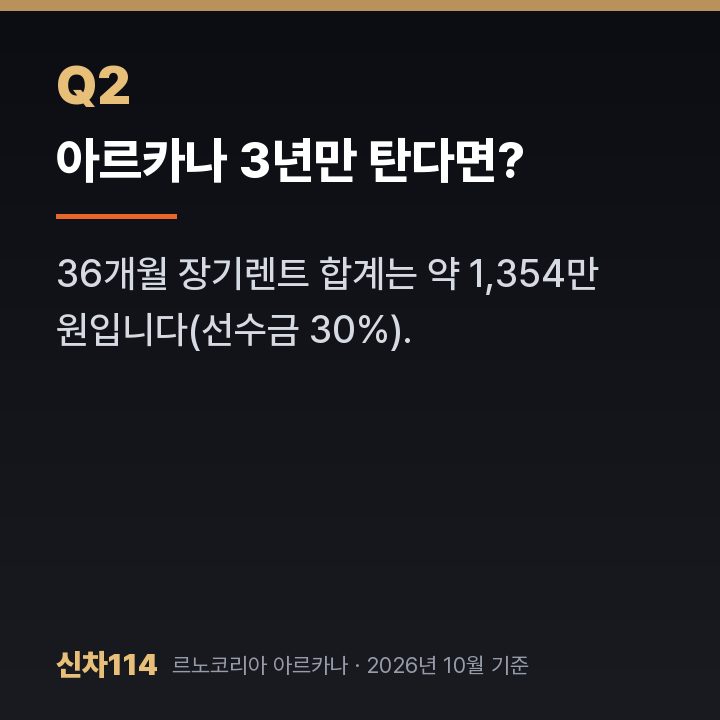 아르카나 3년만 탄다면?