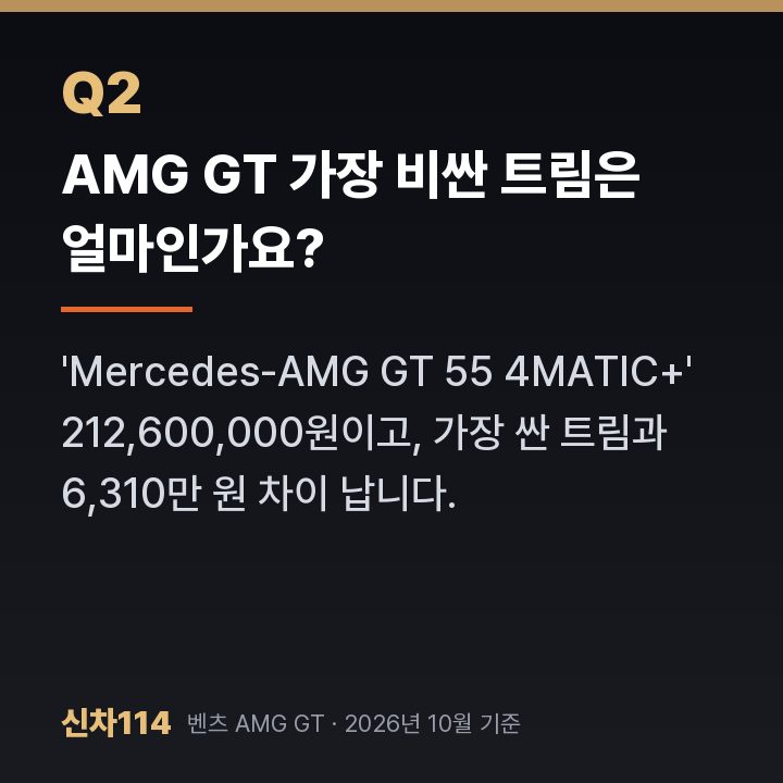 AMG GT 가장 비싼 트림은 얼마인가요?