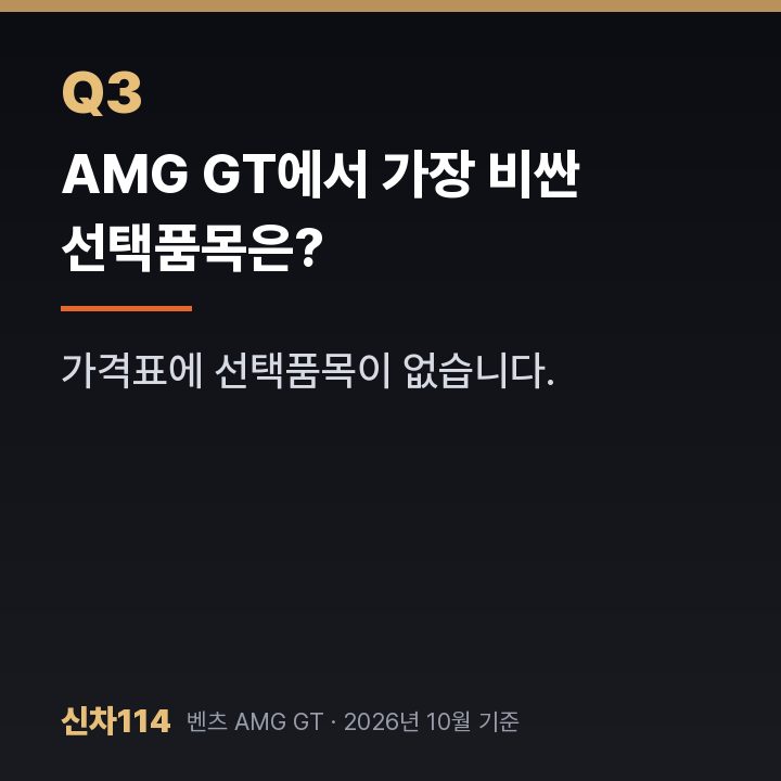 AMG GT에서 가장 비싼 선택품목은?