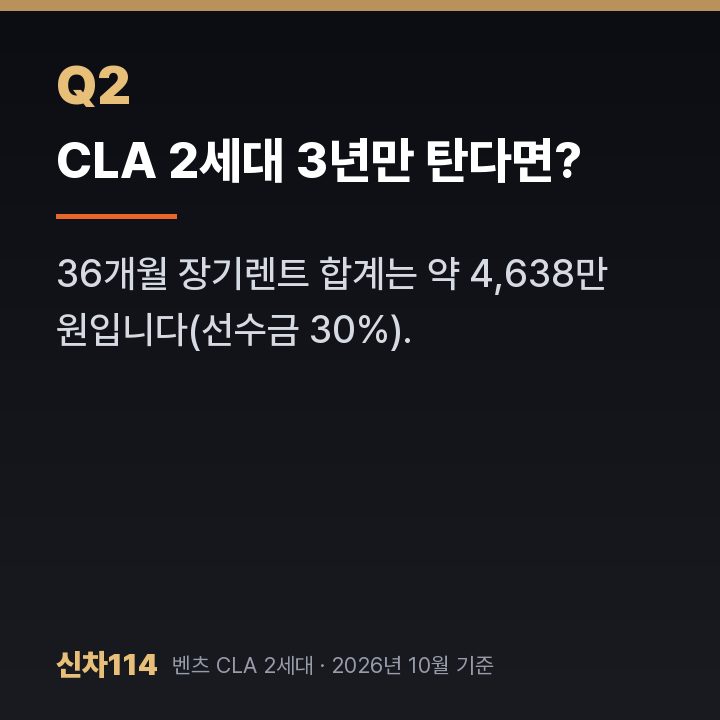 CLA 2세대 3년만 탄다면?