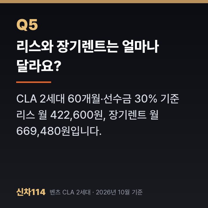 리스와 장기렌트는 얼마나 달라요?