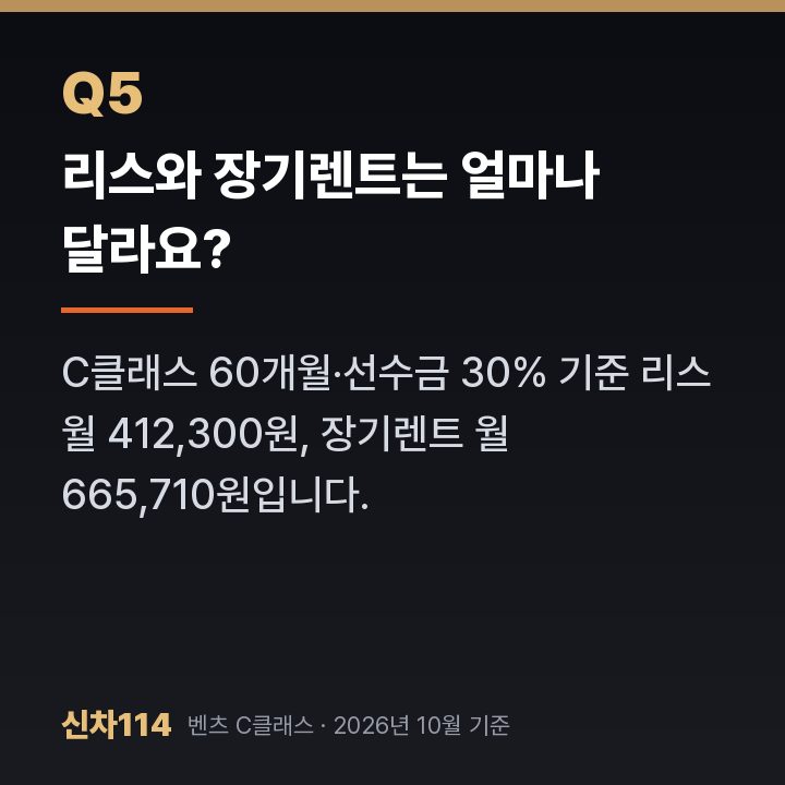 리스와 장기렌트는 얼마나 달라요?