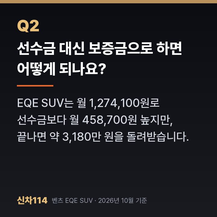 선수금 대신 보증금으로 하면 어떻게 되나요?