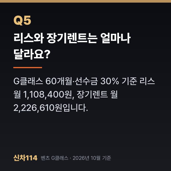 리스와 장기렌트는 얼마나 달라요?