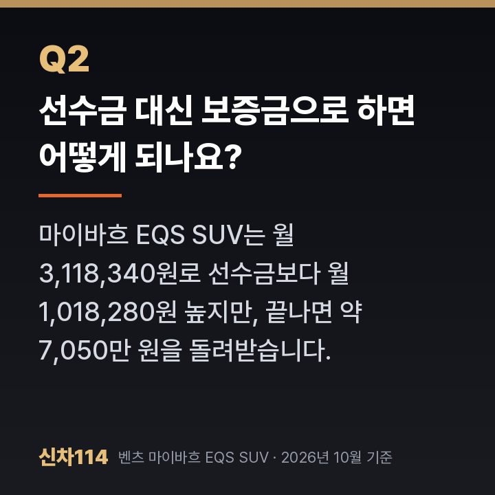 선수금 대신 보증금으로 하면 어떻게 되나요?