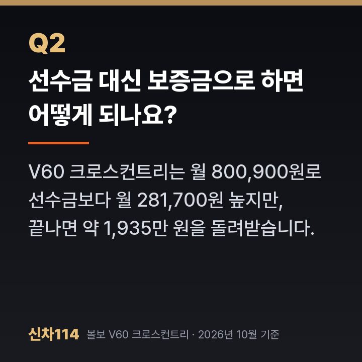 선수금 대신 보증금으로 하면 어떻게 되나요?