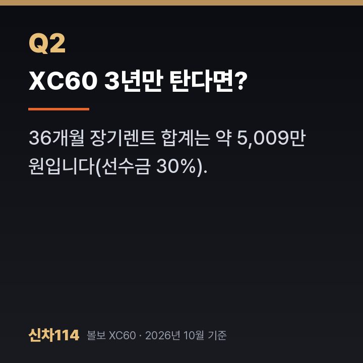 XC60 3년만 탄다면?