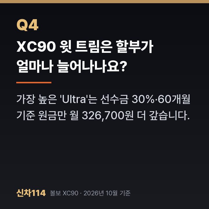 XC90 윗 트림은 할부가 얼마나 늘어나나요?