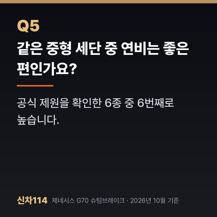 같은 중형 세단 중 연비는 좋은 편인가요?