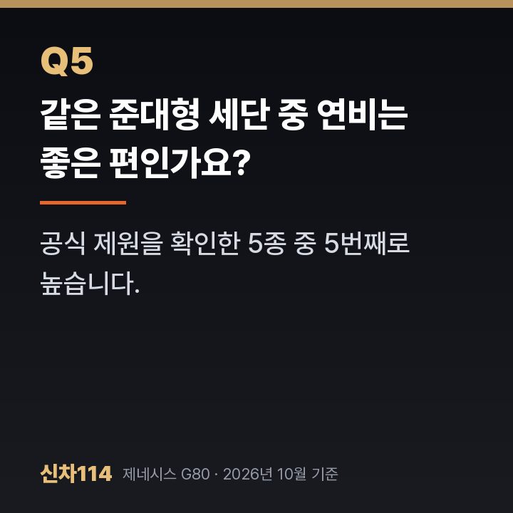 같은 준대형 세단 중 연비는 좋은 편인가요?