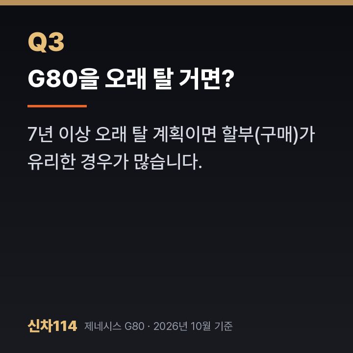 G80을 오래 탈 거면?