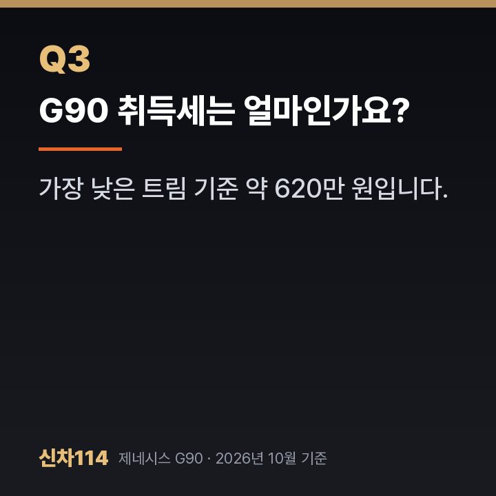 G90 취득세는 얼마인가요?