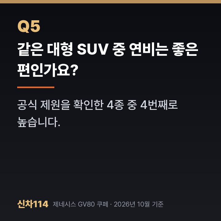 같은 대형 SUV 중 연비는 좋은 편인가요?