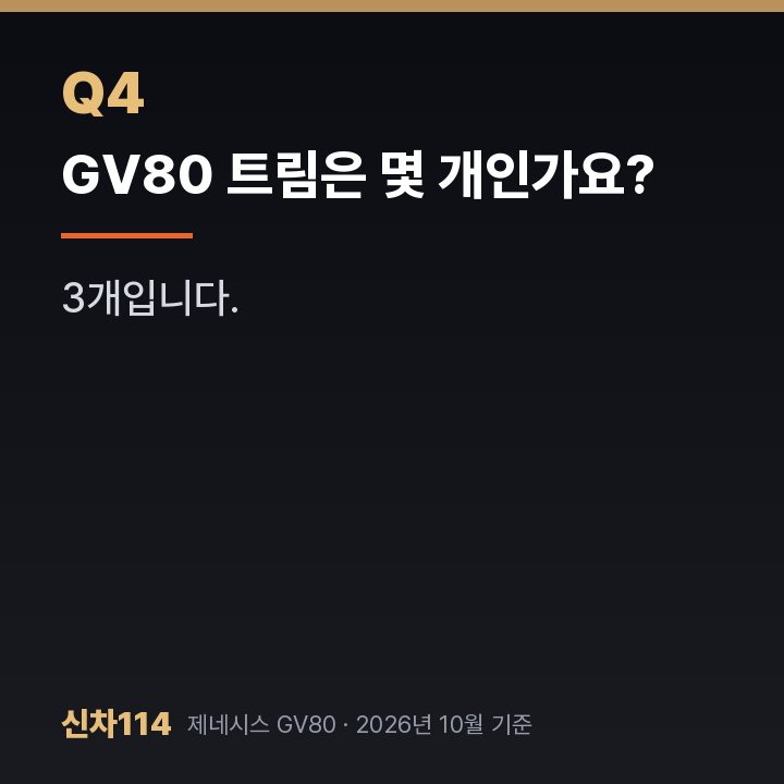 GV80 트림은 몇 개인가요?