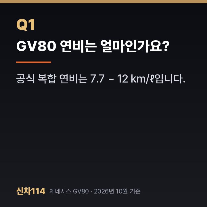 GV80 연비는 얼마인가요?