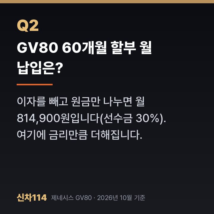 GV80 60개월 할부 월 납입은?