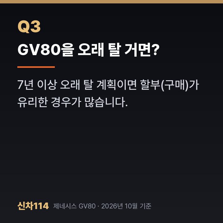 GV80을 오래 탈 거면?