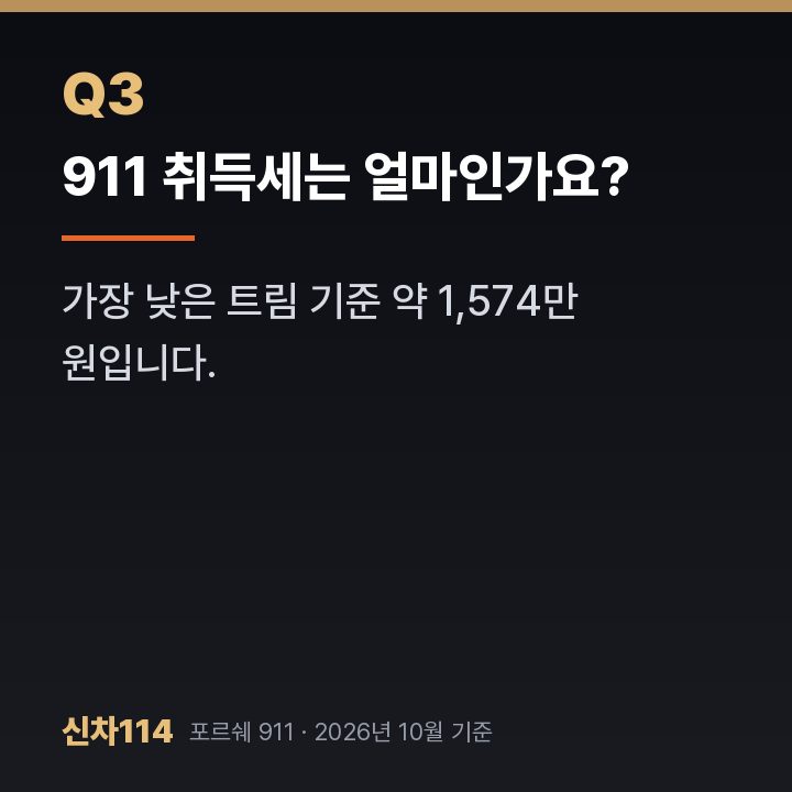 911 취득세는 얼마인가요?